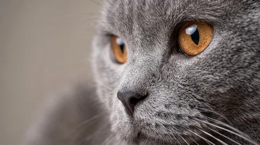 Macro Close-Up of British Shorthair Cat