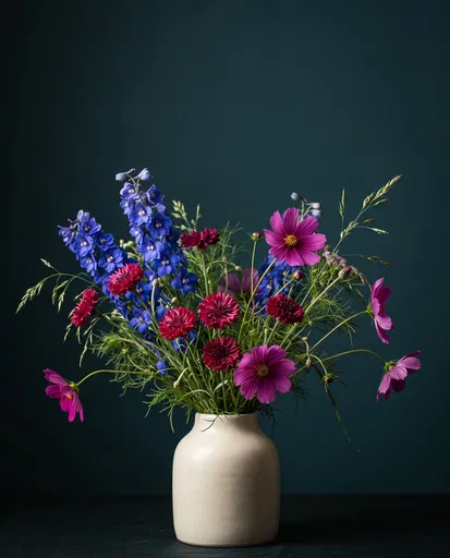 Wildflower Bouquet in Cream Ceramic Vase