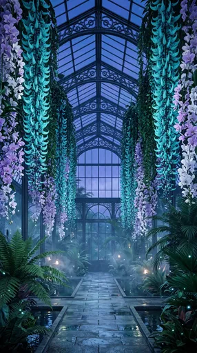 Enchanted Conservatory with Cascading Jade Vines