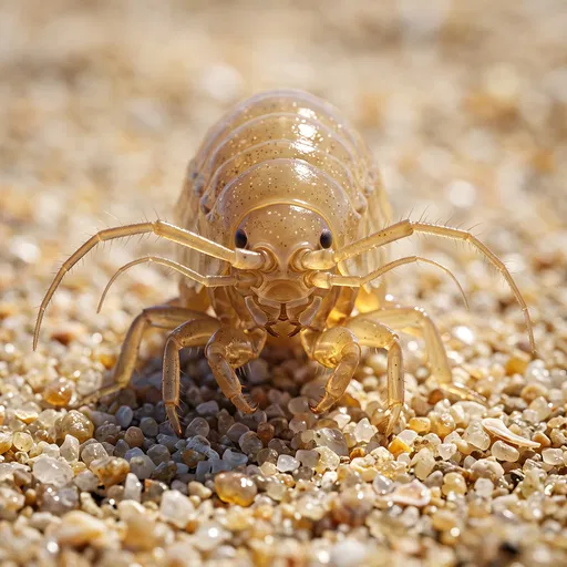 Close-Up of Tan Beach Hopper on Sand