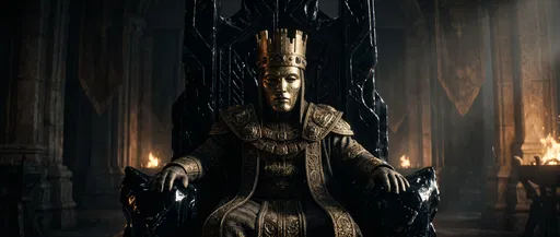 Golden Masked King on Obsidian Throne
