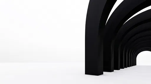 Minimalist Black Arches on White Background
