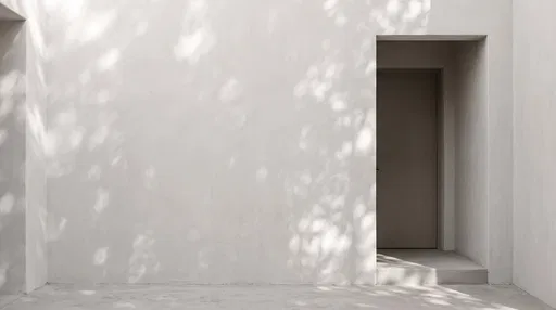 Minimalist White Stucco Wall With Shadows