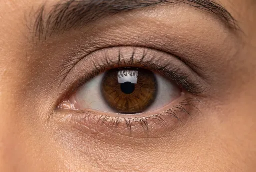Macro Close-Up of Brown Almond Eye