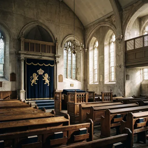 Historic Synagogue Sanctuary With Velvet Ark
