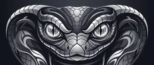 Monochrome Symmetrical Cobra Eyes Vector Illustration