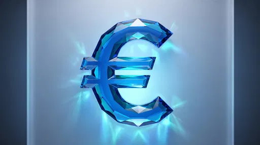 Faceted Blue Crystal Euro Symbol