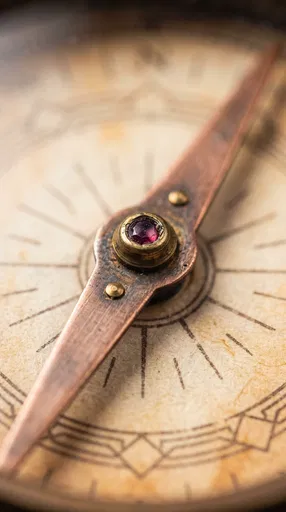 Macro Close-Up of Antique Compass Needle