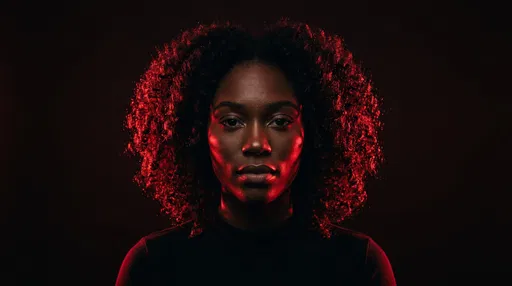 Studio Portrait With Dramatic Red Lighting