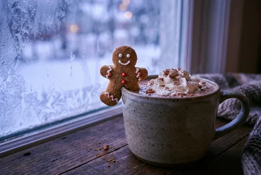 Gingerbread Cookie on Hot Cocoa Mug