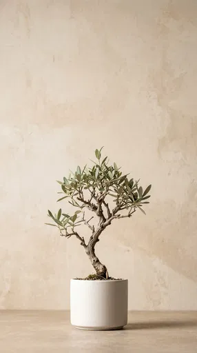 Miniature Olive Tree in White Pot