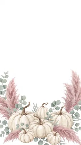 Pastel Pumpkins and Pampas Grass Frame
