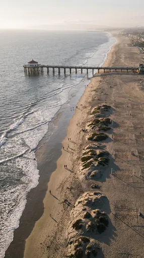 Aerial View of Manhattan Beach Pier