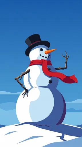 Heroic Low Angle Vector Snowman