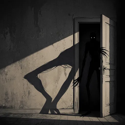 Shadow Monster in Dark Doorway