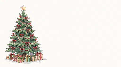 Hand-Drawn Christmas Tree With Gifts