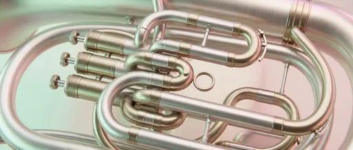 Close-up 3D Render of Baritone Horn