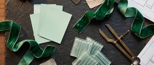 Mint Green Interior Design Material Board