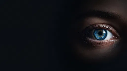 Dramatic Blue Eye in Shadow