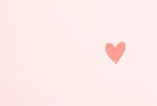 Minimalist Coral Heart on Pink Paper