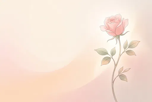 Minimalist Blush Pink Rose Illustration