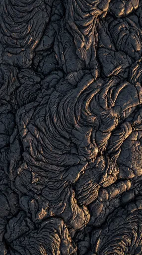 Black Pahoehoe Lava Rock Texture