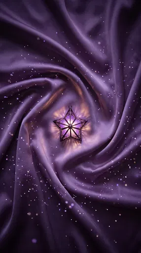 Glowing Star Lantern on Purple Silk