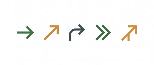 Five Minimalist Wayfinding Arrow Icons