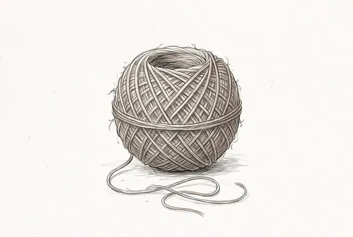 Hand-Drawn Twine Ball Sketch