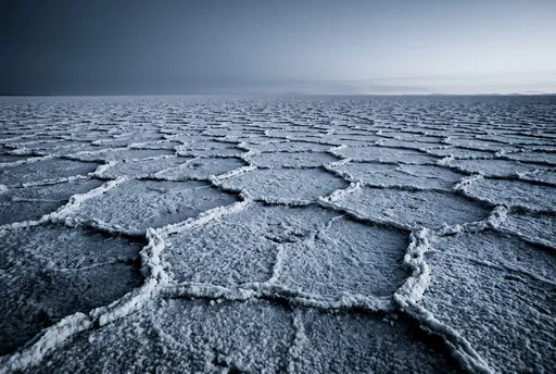 Textured Geometric Salt Flats at Twilight