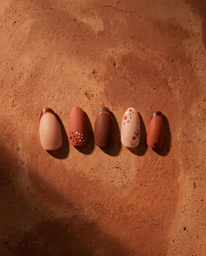 Earthy Terracotta Press-On Nails Flat Lay