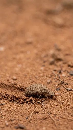 Macro Antlion Larva on Red Dirt