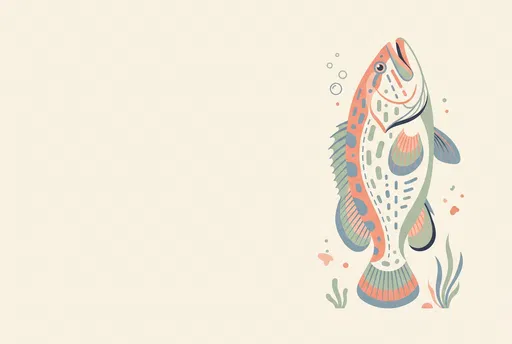 Minimalist Pastel Grouper Fish Illustration