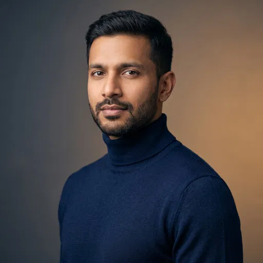 Studio Portrait of South Asian Man