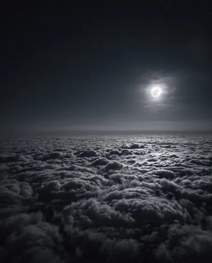 Full Moon Over Dark Night Clouds