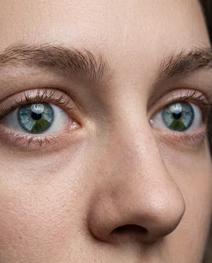 Close-Up of Eyes with Sectoral Heterochromia