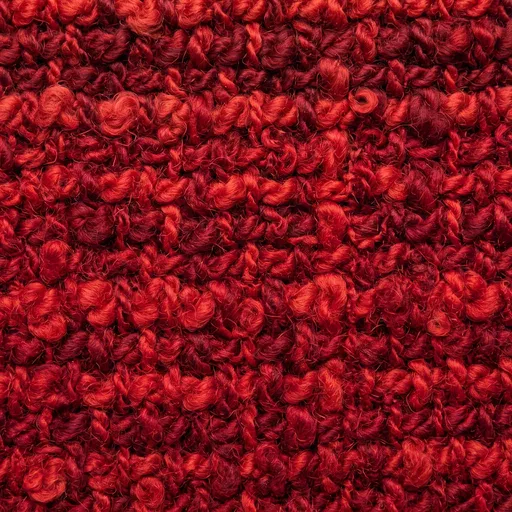 Red Boucle Fabric Macro Texture