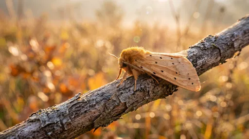 Isabella Tiger Moth on Autumn Twig
