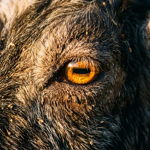 Close-Up of Goat Eye in Sunlight