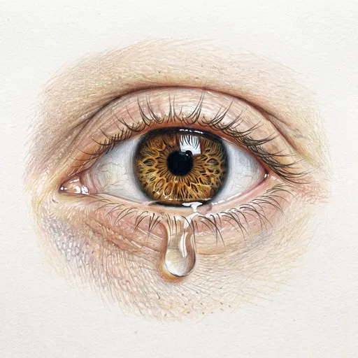 Colored Pencil Drawing of Crying Eye