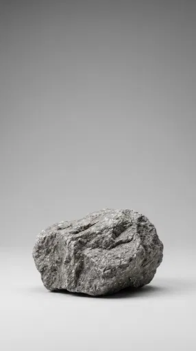 Grey Granite Rock on Studio Background