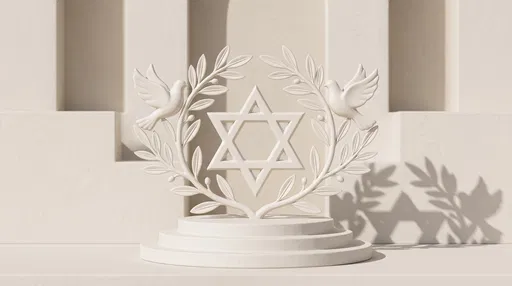 Minimalist White Star of David Sculpture