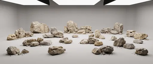 Limestone Boulders Set in Studio Cyclorama