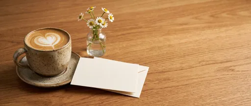Latte Mug, Daisies, and Blank Card