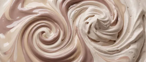 Swirling Neutral Glossy and Whipped Cream Textures
