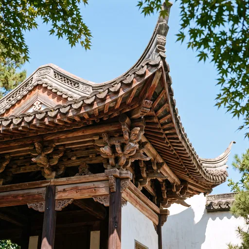 Traditional Chinese Pavilion Wooden Eaves