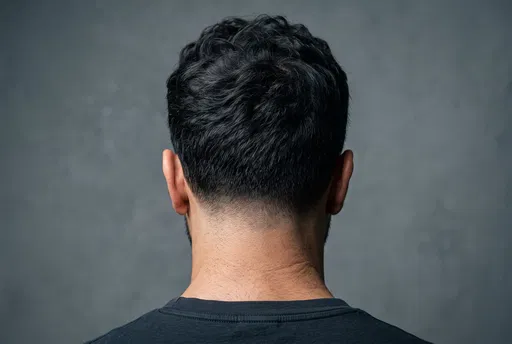 Rear View of Mens Low Taper Haircut