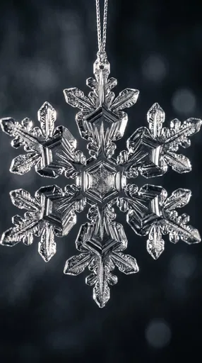 Cut Crystal Snowflake Ornament Close-Up