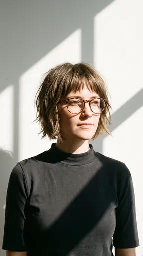 Woman With Short Bob and Glasses
