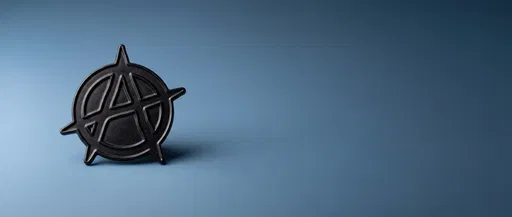 Matte Black Anarchy Symbol Enamel Pin